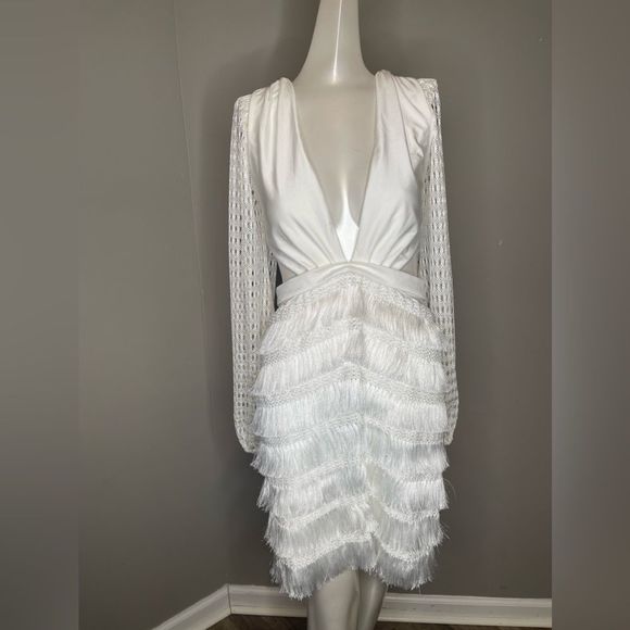 PatBo
Cut-Out Fringe Mini Dress - ivory - Picture 7 of 10